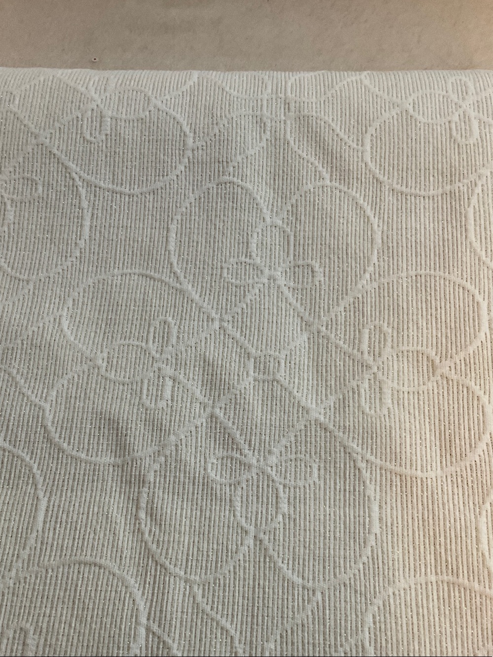 White Decorative Kitchen Towel - Elegant Floral Texture - Picture 2 of 7